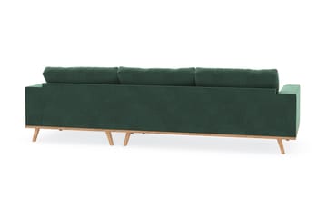 Copenhagen 4-seters Høyrevendt L-formet Divansofa i Fløyel - Mørk grønn - Møbler - Sofaer - Sofa med sjeselong