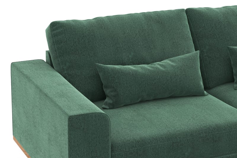Copenhagen 4-seters Høyrevendt L-formet Divansofa i Fløyel - Mørk grønn - Møbler - Sofaer - Sofa med sjeselong