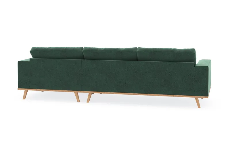 Copenhagen 4-seters Høyrevendt L-formet Divansofa i Fløyel - Mørk grønn - Møbler - Sofaer - Sofa med sjeselong