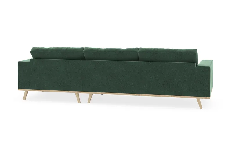 Copenhagen 4-seters Høyrevendt L-formet Divansofa i Fløyel - Mørk grønn - Møbler - Sofaer - Sofa med sjeselong