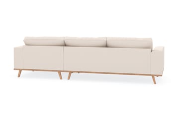 Copenhagen 4-seters Høyrevendt L-formet Divansofa i Manchester - Beige - Møbler - Sofaer - Sofa med sjeselong
