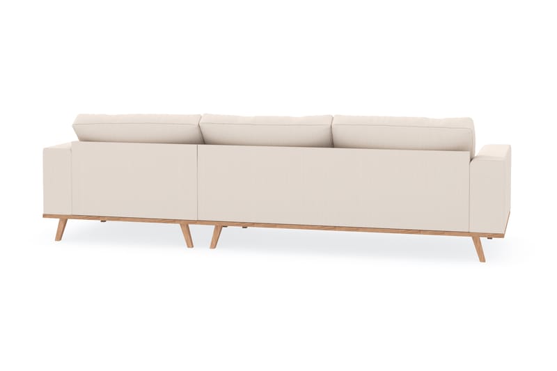 Copenhagen 4-seters Høyrevendt L-formet Divansofa i Manchester - Beige - Møbler - Sofaer - Sofa med sjeselong
