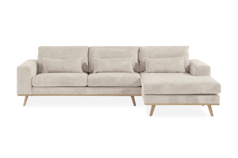 Copenhagen 4-seters Høyrevendt L-formet Divansofa i Manchester - Beige - Møbler - Sofaer - Sofa med sjeselong