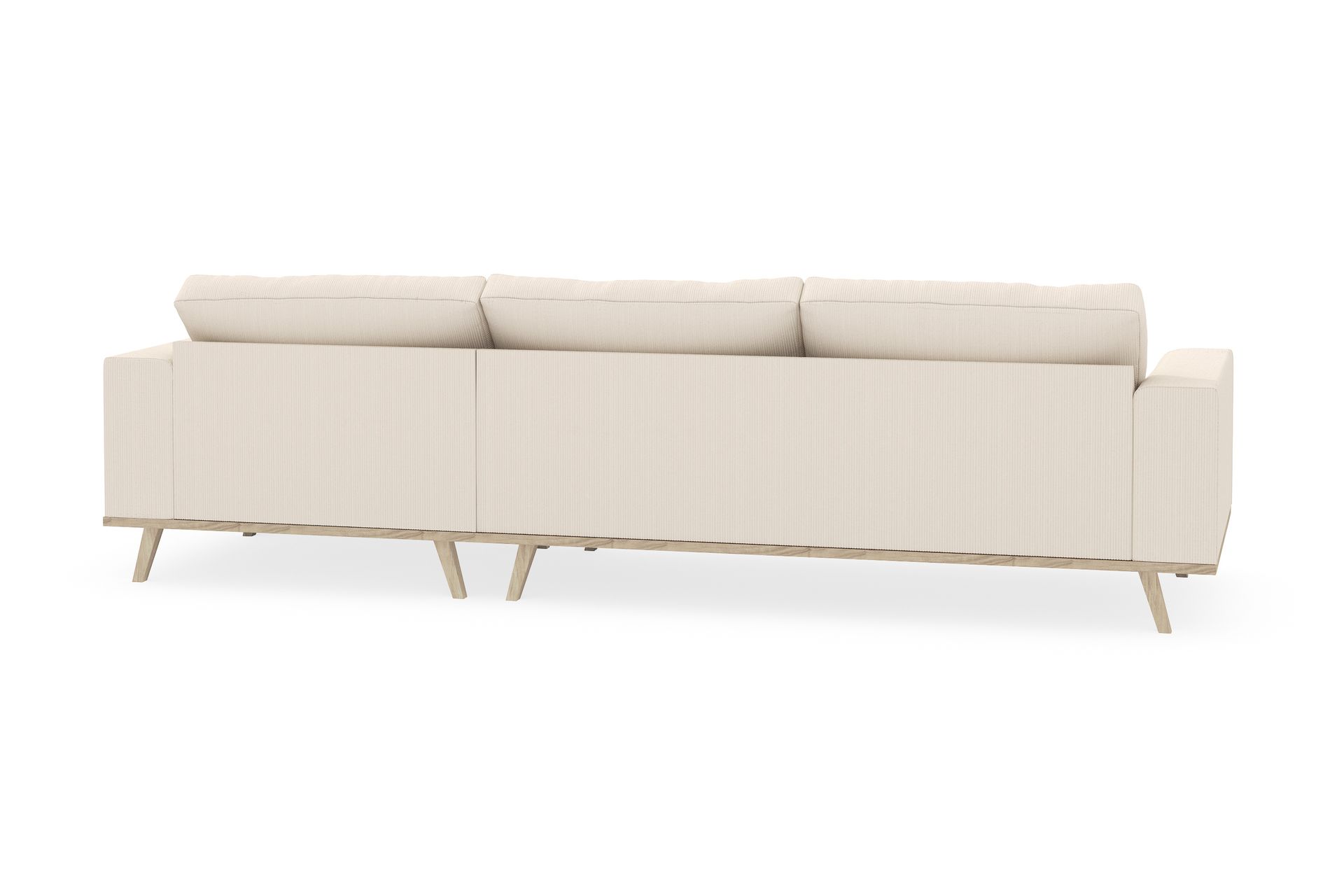 Copenhagen 4-seters Høyrevendt L-formet Divansofa i Manchester - Beige - Møbler - Sofaer - Sofa med sjeselong