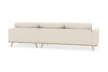 Copenhagen 4-seters Høyrevendt L-formet Divansofa i Manchester - Beige - Møbler - Sofaer - Sofa med sjeselong