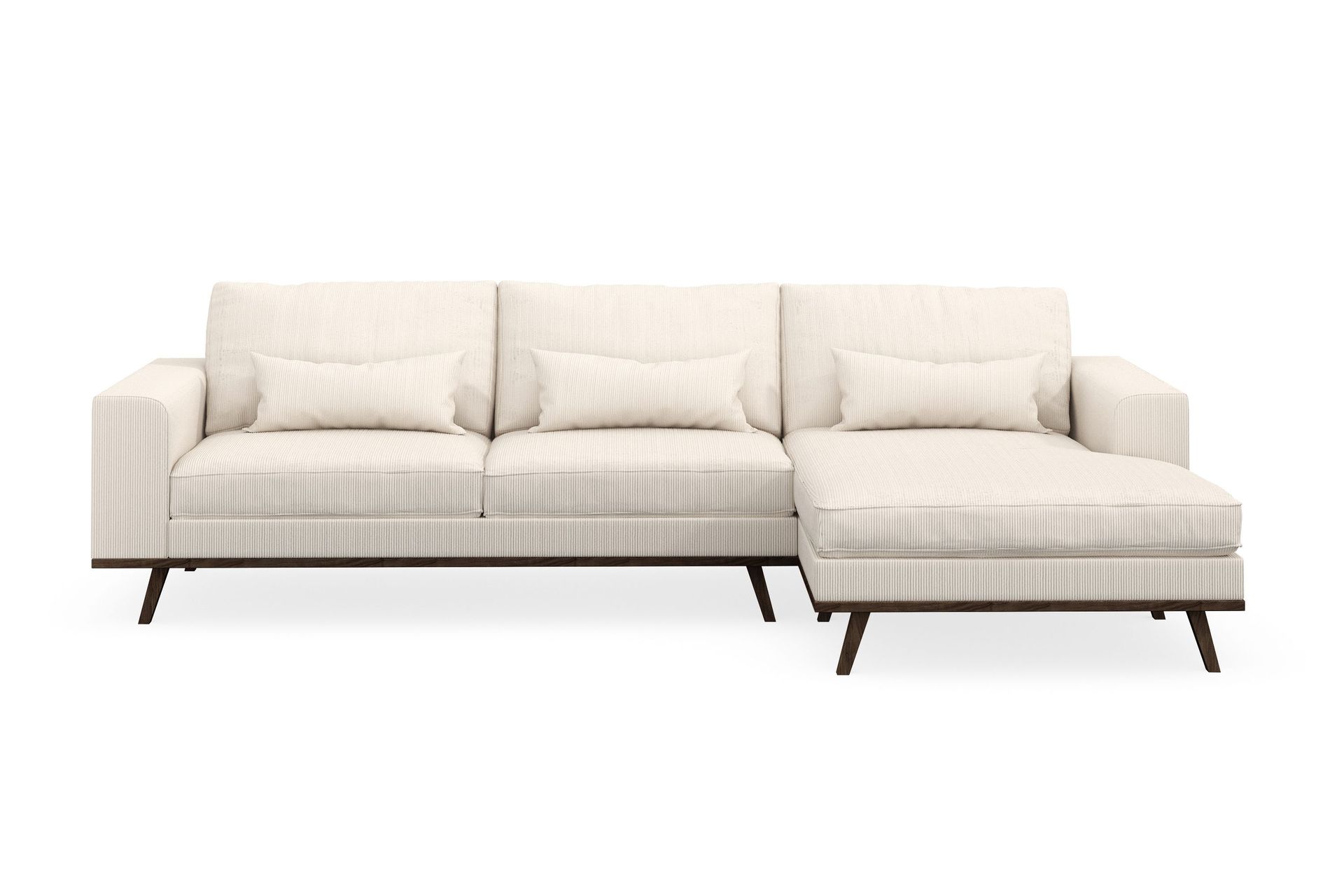 Copenhagen 4-seters Høyrevendt L-formet Divansofa i Manchester - Beige