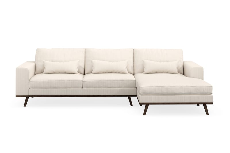 Copenhagen 4-seters Høyrevendt L-formet Divansofa i Manchester - Beige - Møbler - Sofaer - Sofa med sjeselong