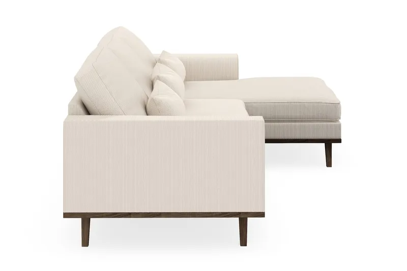 Copenhagen 4-seters Høyrevendt L-formet Divansofa i Manchester - Beige - Møbler - Sofaer - Sofa med sjeselong