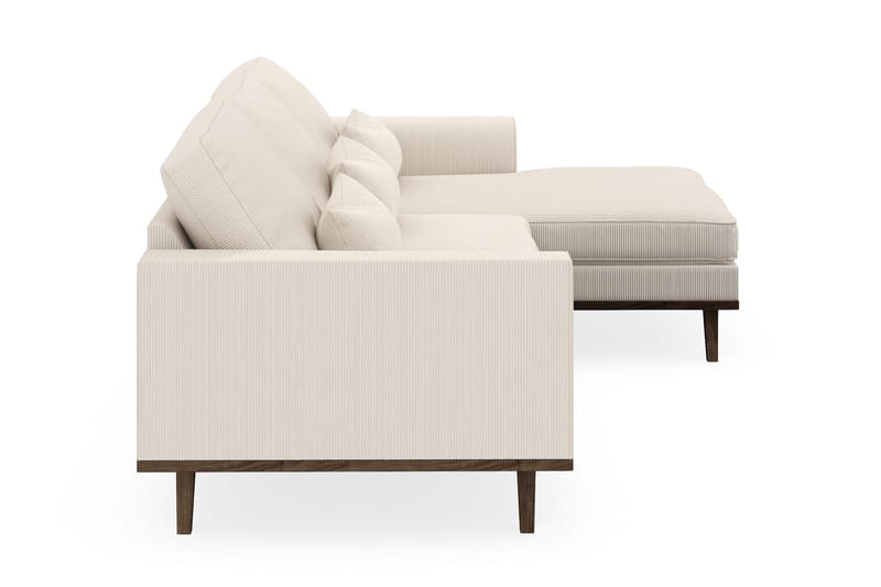 Copenhagen 4-seters Høyrevendt L-formet Divansofa i Manchester - Beige - Møbler - Sofaer - Sofa med sjeselong