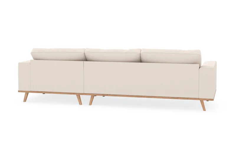Copenhagen 4-seters Høyrevendt L-formet Divansofa i Manchester - Beige - Møbler - Sofaer - Sofa med sjeselong