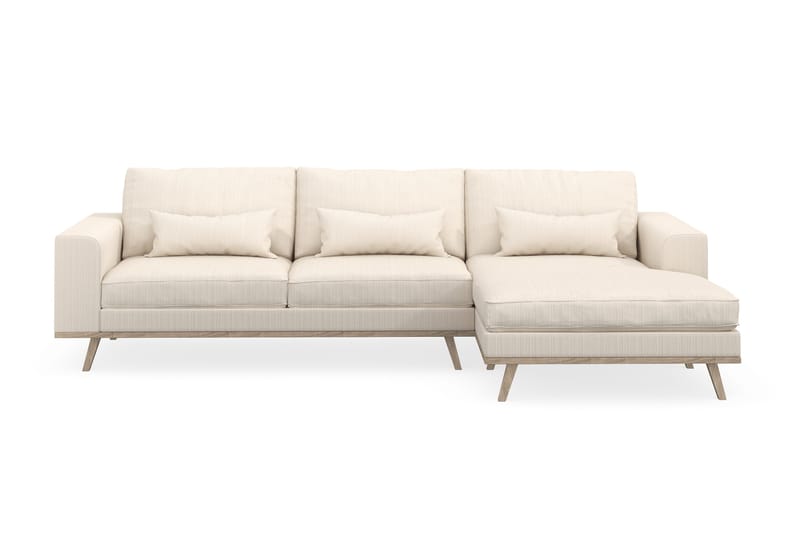 Copenhagen 4-seters Høyrevendt L-formet Divansofa i Manchester - Beige - Møbler - Sofaer - Sofa med sjeselong