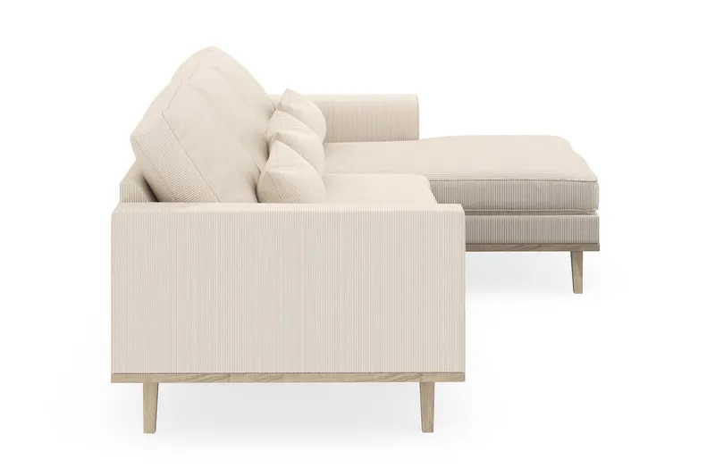 Copenhagen 4-seters Høyrevendt L-formet Divansofa i Manchester - Beige - Møbler - Sofaer - Sofa med sjeselong