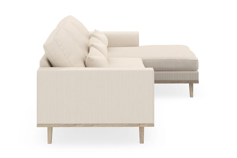 Copenhagen 4-seters Høyrevendt L-formet Divansofa i Manchester - Beige - Møbler - Sofaer - Sofa med sjeselong