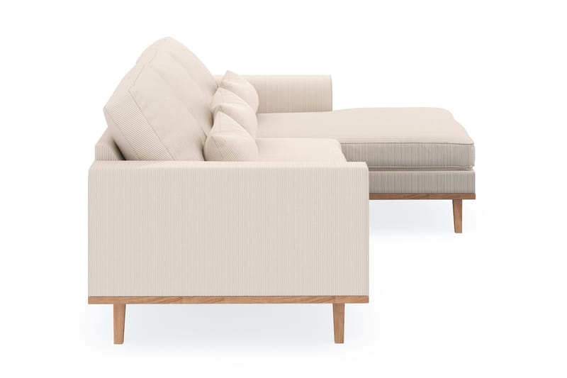 Copenhagen 4-seters Høyrevendt L-formet Divansofa i Manchester - Beige - Møbler - Sofaer - Sofa med sjeselong