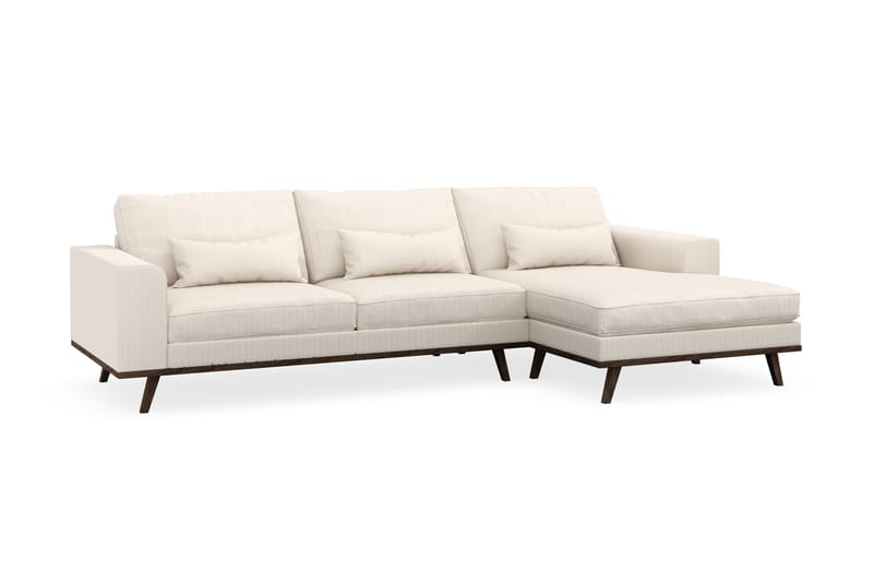 Copenhagen 4-seters Høyrevendt L-formet Divansofa i Manchester - Beige - Møbler - Sofaer - Sofa med sjeselong