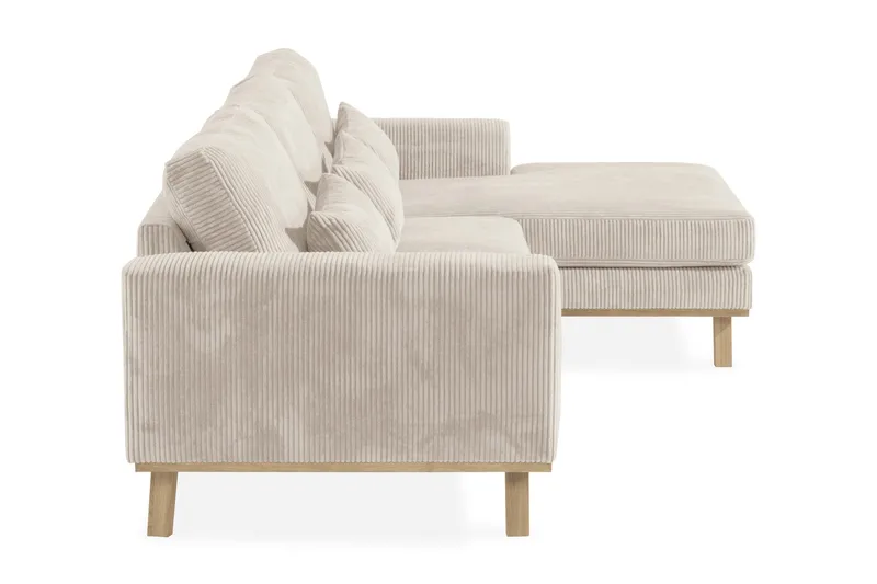 Copenhagen 4-seters Høyrevendt L-formet Divansofa i Manchester - Beige - Møbler - Sofaer - Sofa med sjeselong