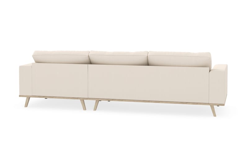 Copenhagen 4-seters Høyrevendt L-formet Divansofa i Manchester - Beige - Møbler - Sofaer - Sofa med sjeselong