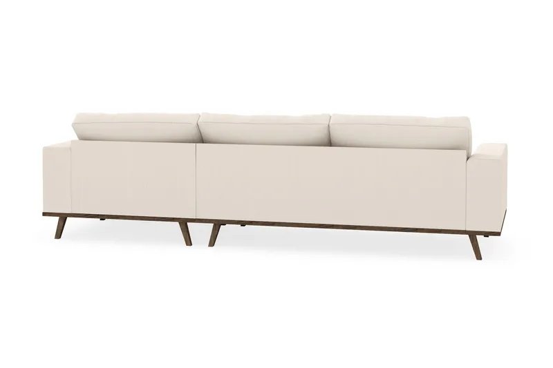 Copenhagen 4-seters Høyrevendt L-formet Divansofa i Manchester - Beige - Møbler - Sofaer - Sofa med sjeselong
