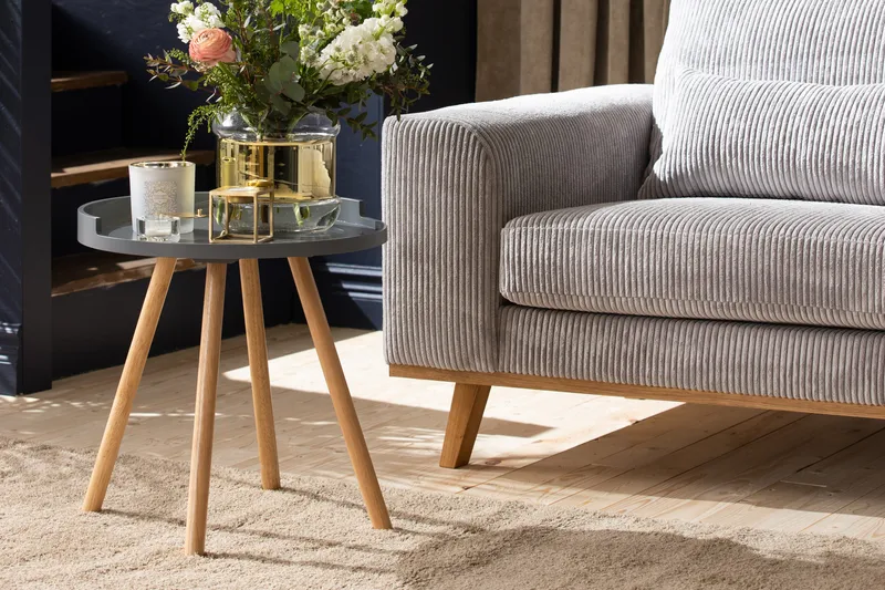 Copenhagen 4-seters Høyrevendt L-formet Divansofa i Manchester - Lys grå - Møbler - Sofaer - Sofa med sjeselong