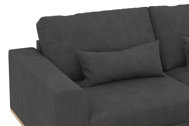 Copenhagen 4-seters Høyrevendt L-formet Divansofa i Manchester - Mørk grå - Møbler - Sofaer - Sofa med sjeselong