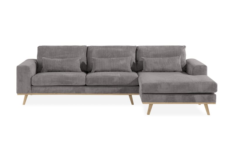 Copenhagen 4-seters Høyrevendt L-formet Divansofa i Manchester - Mørk grå - Møbler - Sofaer - Sofa med sjeselong