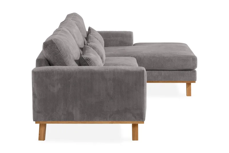 Copenhagen 4-seters Høyrevendt L-formet Divansofa i Manchester - Mørk grå - Møbler - Sofaer - Sofa med sjeselong