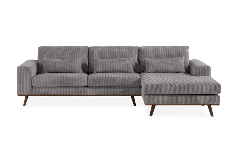 Copenhagen 4-seters Høyrevendt L-formet Divansofa i Manchester - Mørk grå - Møbler - Sofaer - Sofa med sjeselong