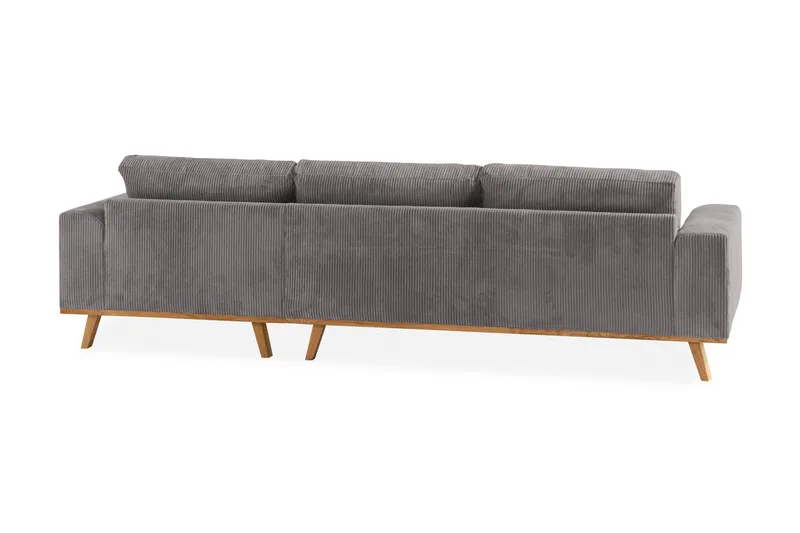 Copenhagen 4-seters Høyrevendt L-formet Divansofa i Manchester - Mørk grå - Møbler - Sofaer - Sofa med sjeselong