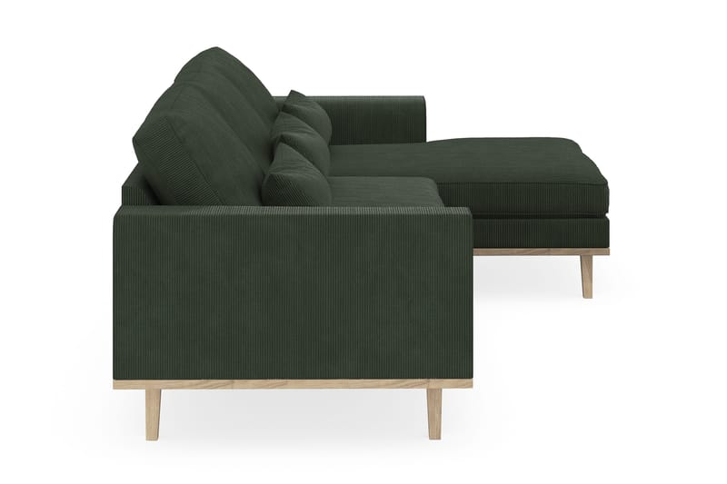 Copenhagen 4-seters Høyrevendt L-formet Divansofa i Manchester - Mørk grønn - Møbler - Sofaer - Sofa med sjeselong