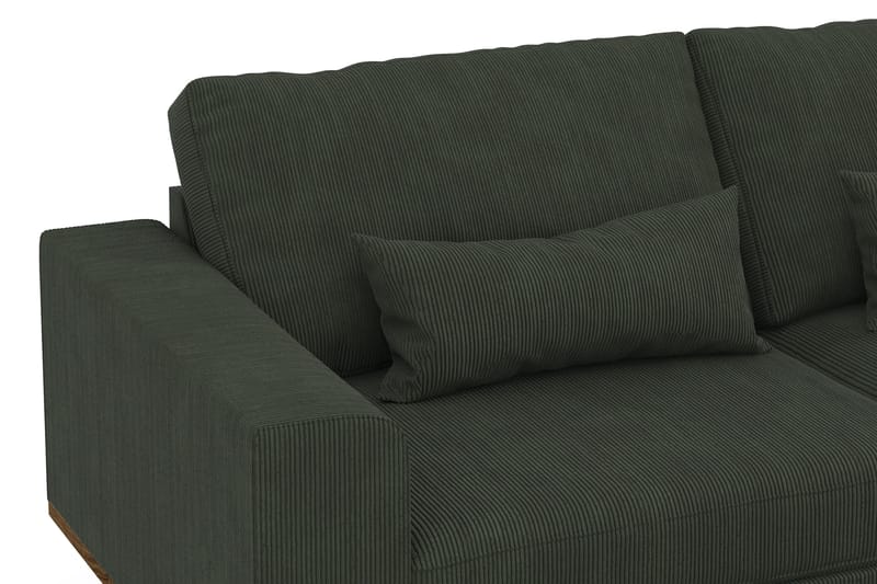Copenhagen 4-seters Høyrevendt L-formet Divansofa i Manchester - Mørk grønn - Møbler - Sofaer - Sofa med sjeselong