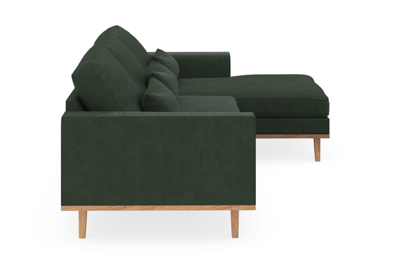 Copenhagen 4-seters Høyrevendt L-formet Divansofa i Manchester - Mørk grønn - Møbler - Sofaer - Sofa med sjeselong