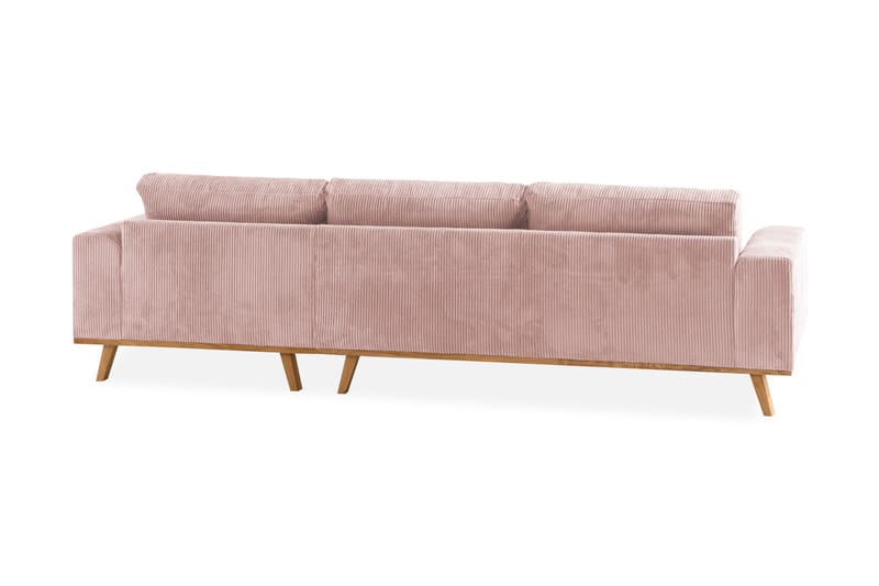 Copenhagen 4-seters Høyrevendt L-formet Divansofa i Manchester - Rosa - Møbler - Sofaer - Sofa med sjeselong