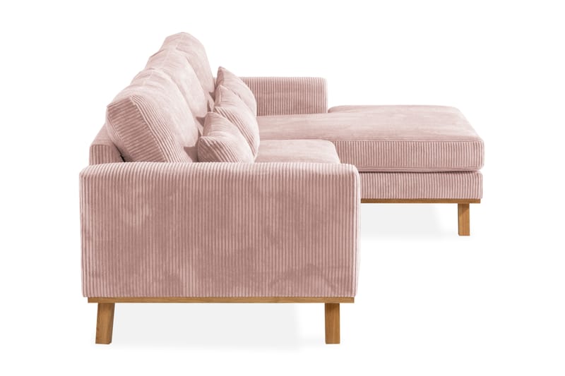 Copenhagen 4-seters Høyrevendt L-formet Divansofa i Manchester - Rosa - Møbler - Sofaer - Sofa med sjeselong