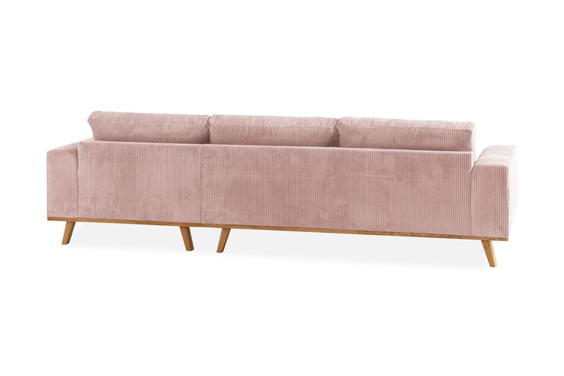 Copenhagen 4-seters Høyrevendt L-formet Divansofa i Manchester - Rosa - Møbler - Sofaer - Sofa med sjeselong