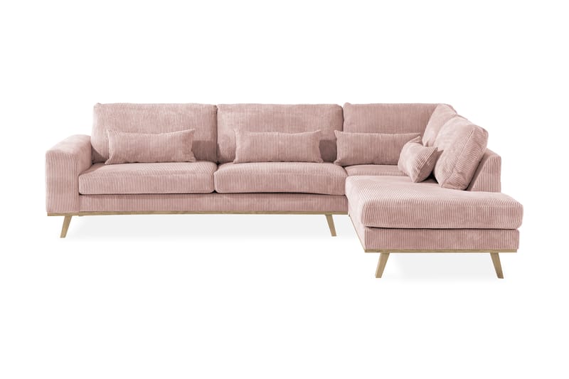 Copenhagen 4-seters Høyrevendt L-formet Divansofa i Manchester - Rosa - Møbler - Sofaer - Sofa med sjeselong