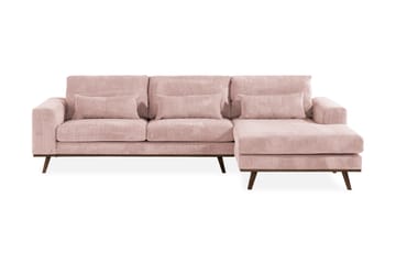Copenhagen 4-seters Høyrevendt L-formet Divansofa i Manchester - Rosa - Møbler - Sofaer - Sofa med sjeselong