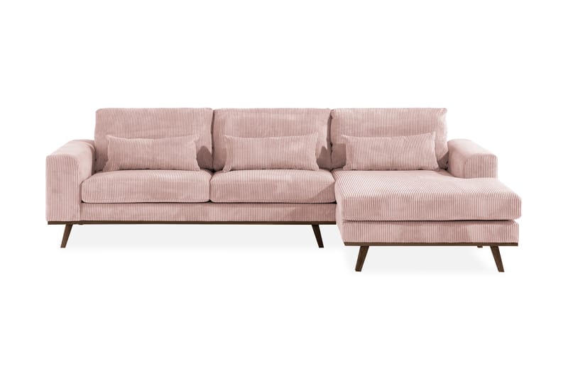 Copenhagen 4-seters Høyrevendt L-formet Divansofa i Manchester - Rosa - Møbler - Sofaer - Sofa med sjeselong