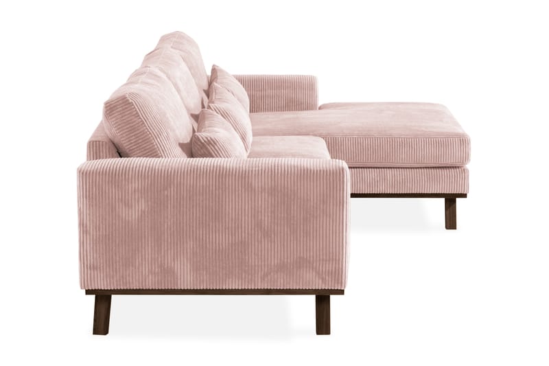 Copenhagen 4-seters Høyrevendt L-formet Divansofa i Manchester - Rosa - Møbler - Sofaer - Sofa med sjeselong