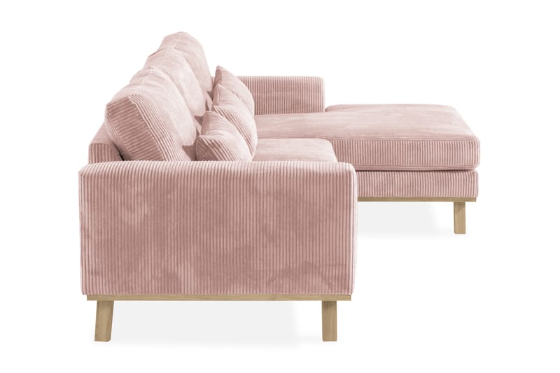 Copenhagen 4-seters Høyrevendt L-formet Divansofa i Manchester - Rosa - Møbler - Sofaer - Sofa med sjeselong