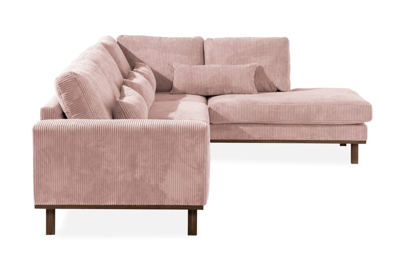 Copenhagen 4-seters Høyrevendt L-formet Divansofa i Manchester - Rosa - Møbler - Sofaer - Sofa med sjeselong