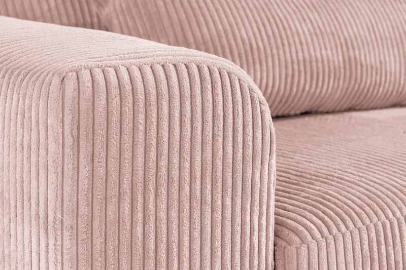 Copenhagen 4-seters Høyrevendt L-formet Divansofa i Manchester - Rosa - Møbler - Sofaer - Sofa med sjeselong