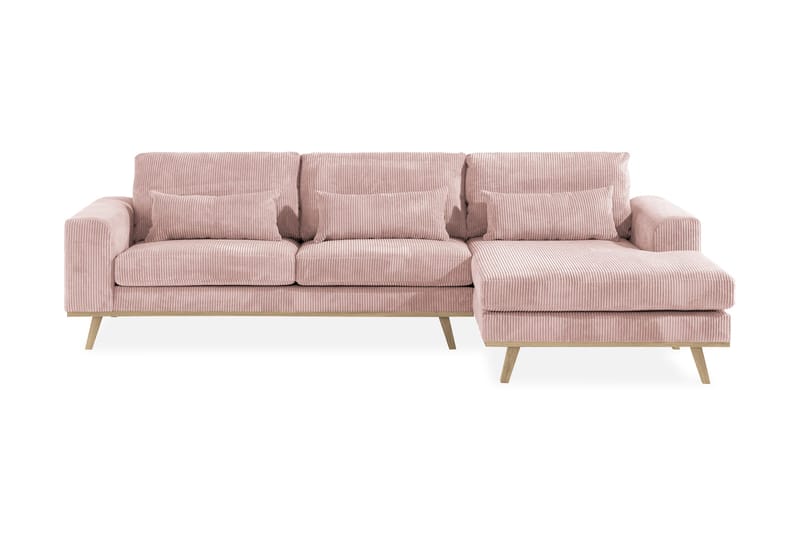 Copenhagen 4-seters H øyrevendt L-formet Divansofa i Manchester - Rosa - Møbler - Sofaer - Sofa med sjeselong