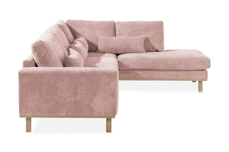 Copenhagen 4-seters Høyrevendt L-formet Divansofa i Manchester - Rosa - Møbler - Sofaer - Sofa med sjeselong