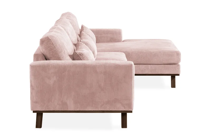 Copenhagen 4-seters Høyrevendt L-formet Divansofa i Manchester - Rosa - Møbler - Sofaer - Sofa med sjeselong