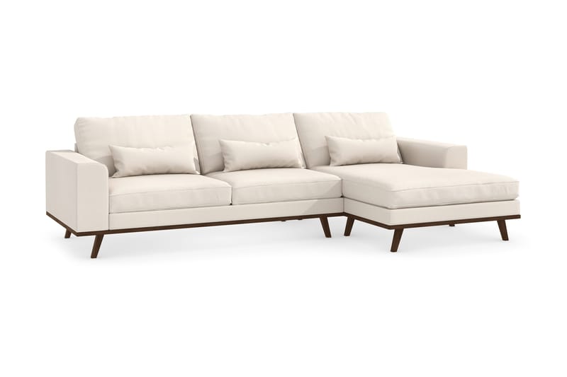 Copenhagen 4-seters Høyrevendt L-formet Divansofa i Stoff - Beige - Møbler - Sofaer - Sofa med sjeselong