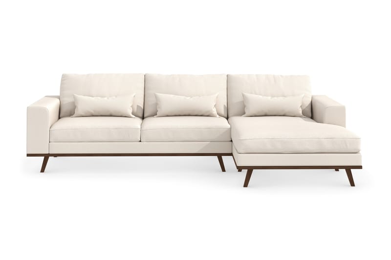 Copenhagen 4-seters Høyrevendt L-formet Divansofa i Stoff - Beige - Møbler - Sofaer - Sofa med sjeselong