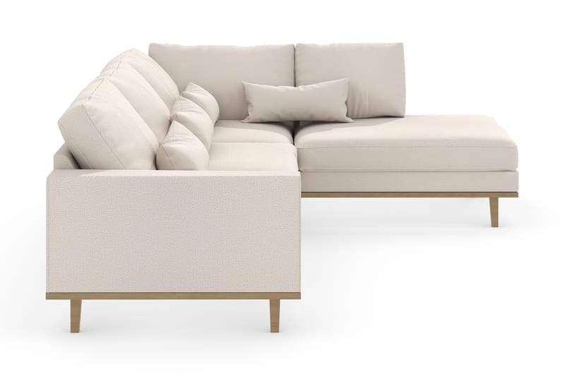 Copenhagen 4-seters Høyrevendt L-formet Divansofa i Stoff - Beige - Møbler - Sofaer - Sofa med sjeselong