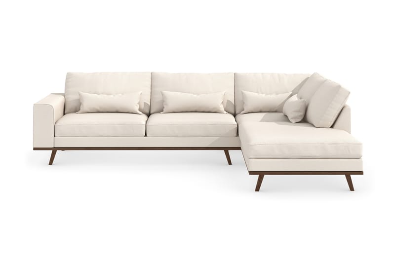 Copenhagen 4-seters Høyrevendt L-formet Divansofa i Stoff - Beige - Møbler - Sofaer - Sofa med sjeselong
