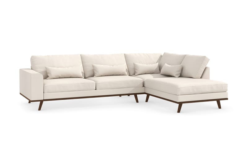 Copenhagen 4-seters Høyrevendt L-formet Divansofa i Stoff - Beige - Møbler - Sofaer - Sofa med sjeselong