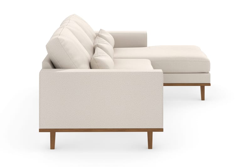 Copenhagen 4-seters Høyrevendt L-formet Divansofa i Stoff - Beige - Møbler - Sofaer - Sofa med sjeselong